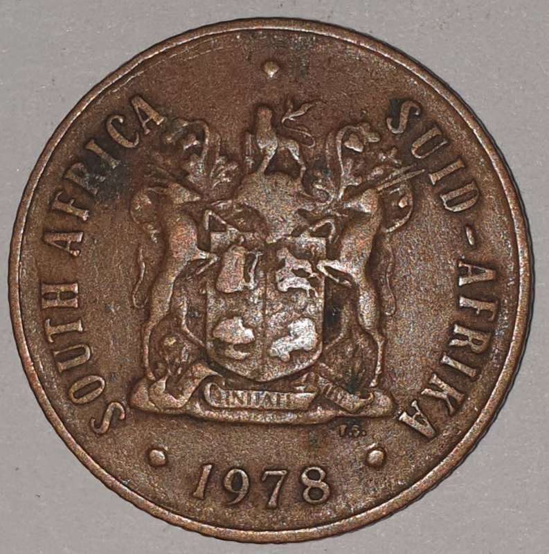1978 - 2 CENT COIN (TWO CENT COIN) - RSA - BRONZE - KM#83 - BILINGUAL LEGEND - WILDEBEEST